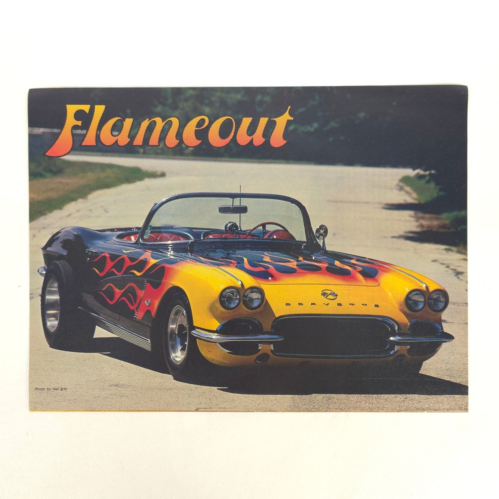 Vintage 1959 Corvette Convertible Flame Paint Muscle Car Garage Display Hot Rod